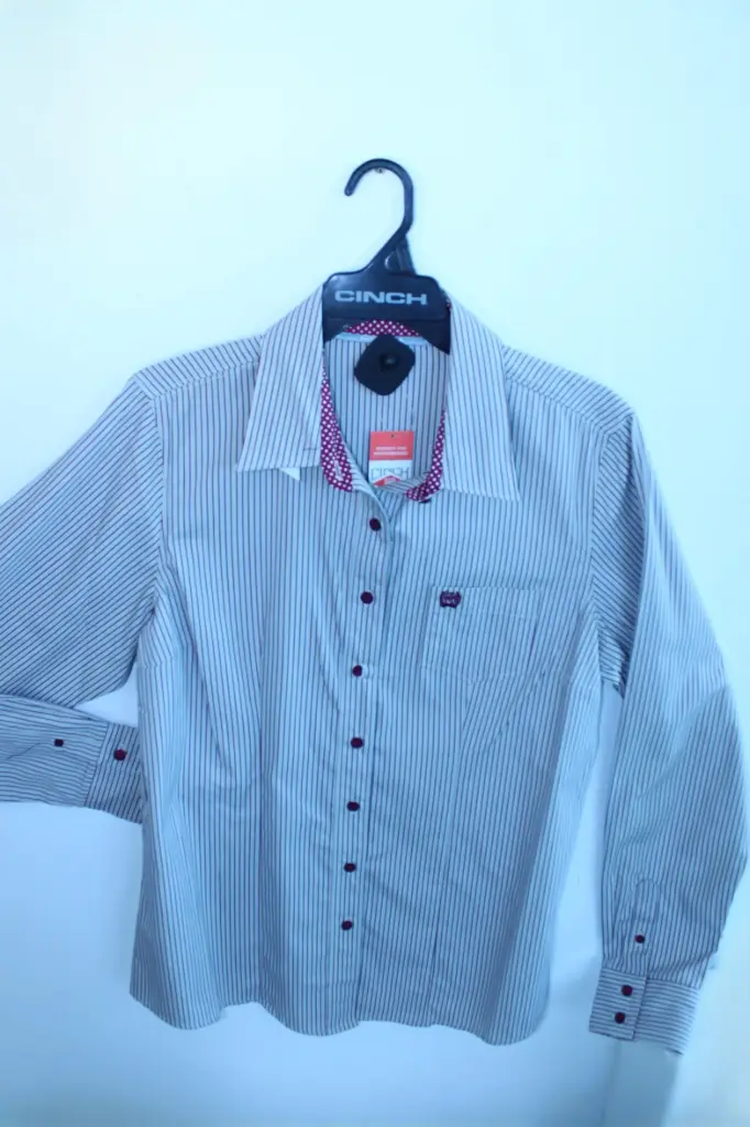 Women's Cinch Red Stripe Button Up