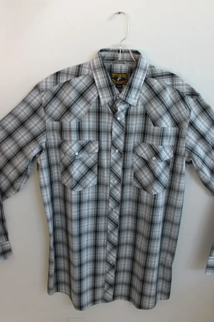 Men's Wyoming Traders Black&White Pearl Snap