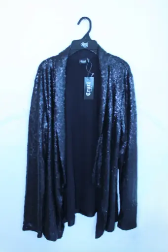 [7819] Cruel Girl Black Sequin Blazer 