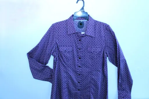 [7918] Women's Cinch Purple Button Down