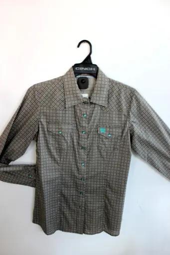 [7922] Women's Cinch Brown & Turquoise 