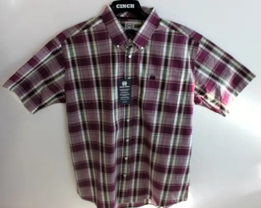 Men's Cinch Red and Yellow Plaid 