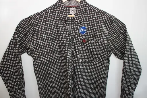 [12109] Men's Cinch Black Diamond Print 