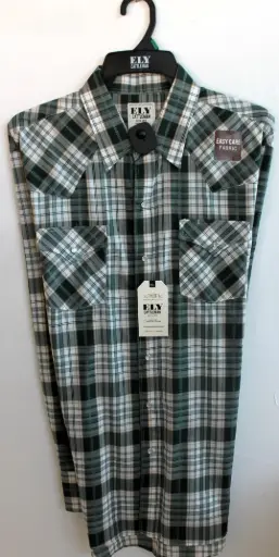 [16294] Men's ELY Green Aztec Plaid 