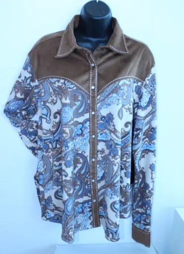 Women's Cowgirl Tuff Paisley Brown Faux 